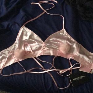 Silky pink bra/crop top